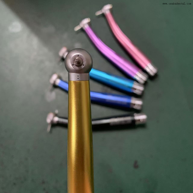 Peça de mão colorida de alta velocidade com 3 sprays de água e sem luz