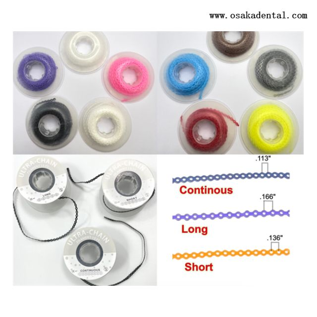 Corrente elástica ortodôntica colorida