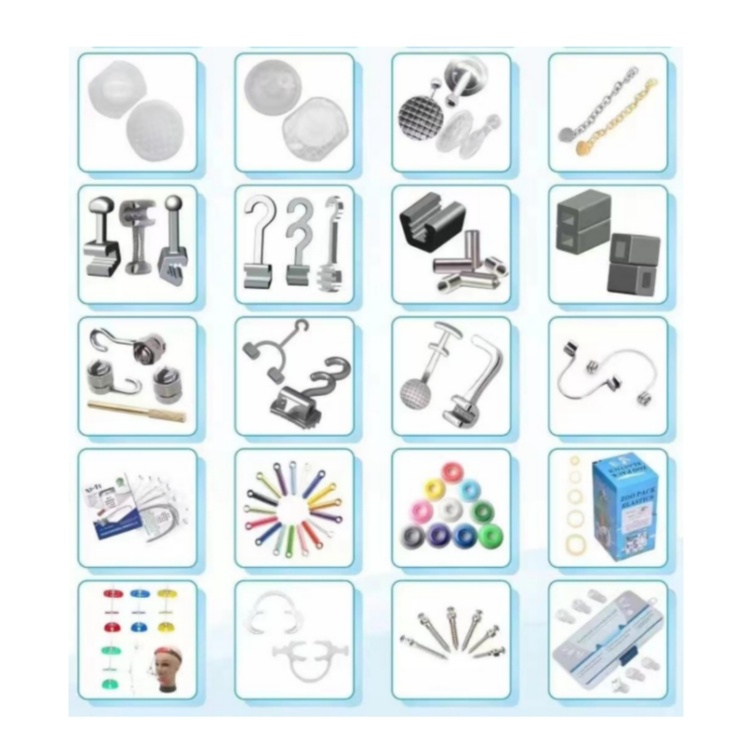 Diferentes tipos de suportes e acess&oacute;rios ortod&ocirc;nticos dent&aacute;rios (2)