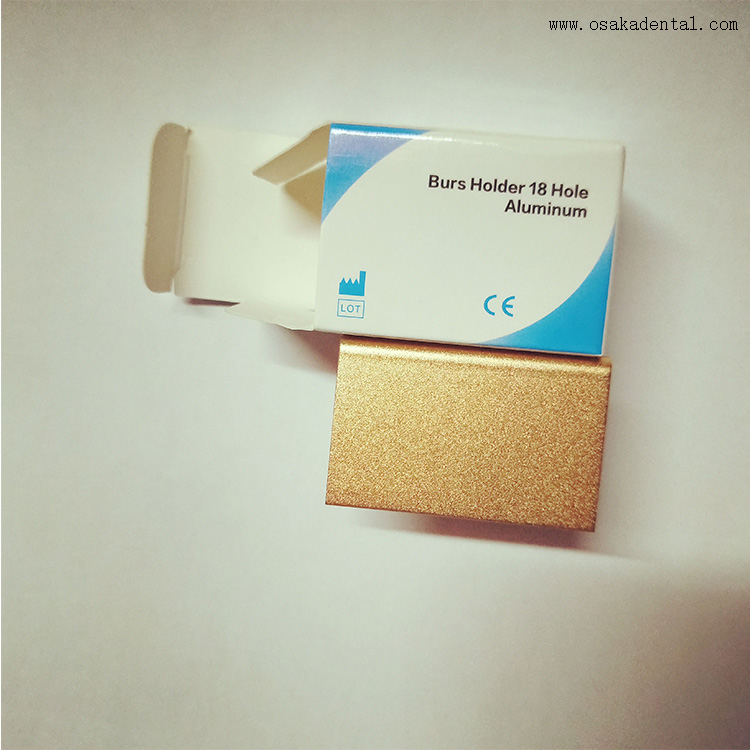 Suporte dental de 18 furos para rebarbas adequado para 12 rebarbas de FG e 6 rebarbas de RA