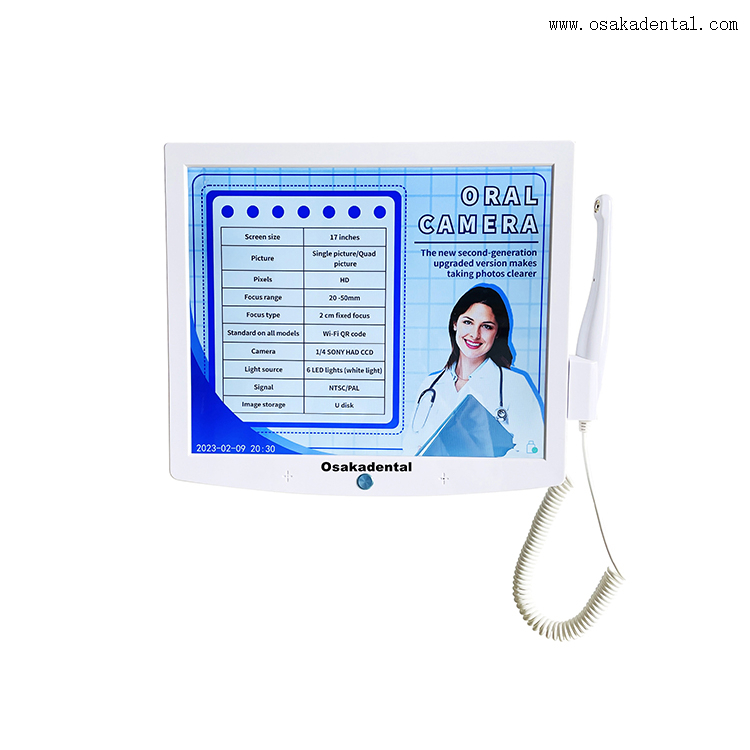 Monitor de cadeira odontológica com câmera oral