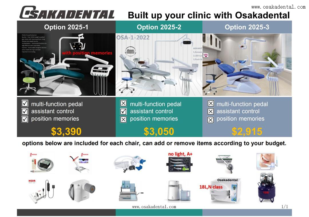 Unidade de cadeira odontológica de couro popular com 12 opções de máquina, opção definida 2025-1