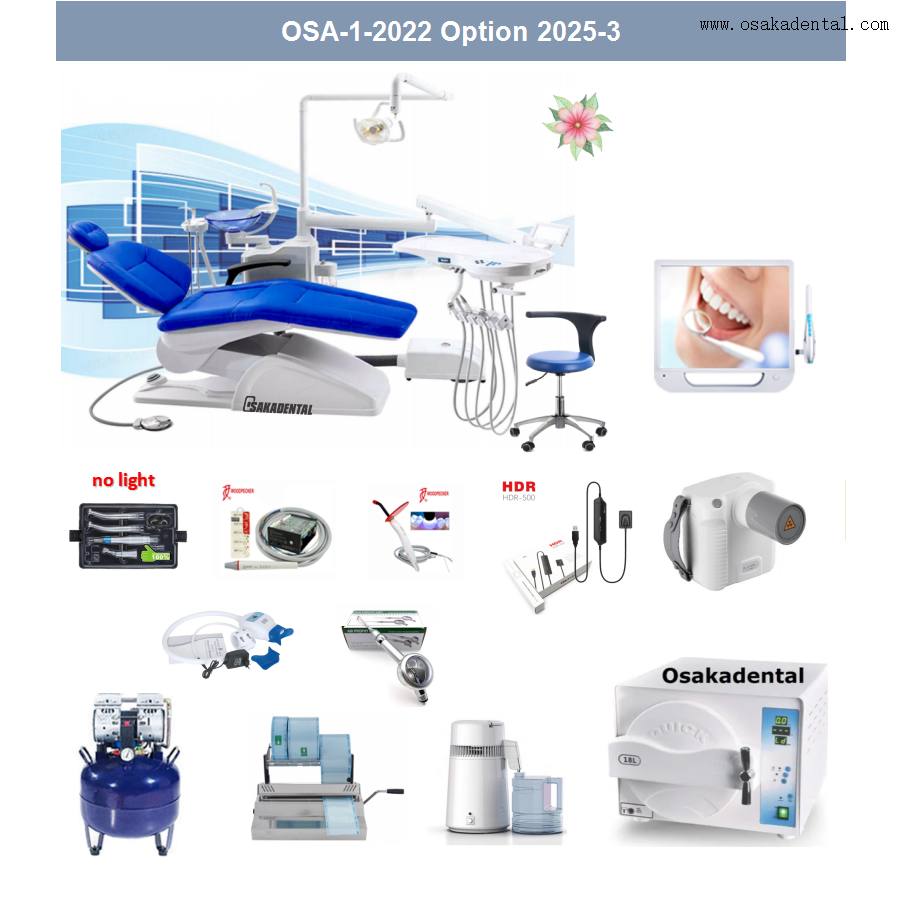 Unidade de cadeira odontológica de couro popular com 12 opções de máquina, opção definida 2025-1