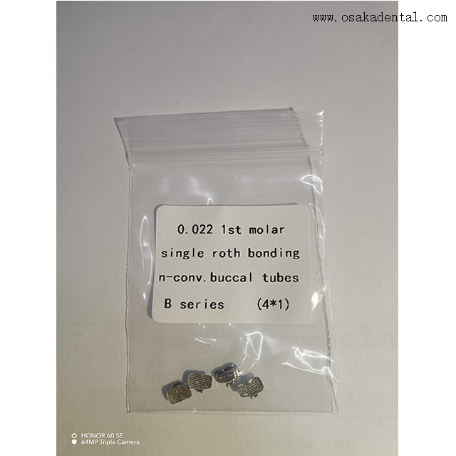 Tubo bucal ortodôntico dentário com número