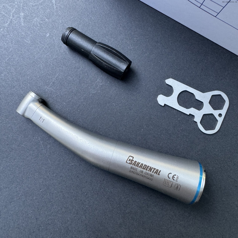 Contra-ângulo de fibra óptica 1:1 dental para brocas RA ou brocas FG