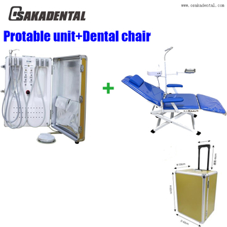 Unidade dental portátil dental da liga de alumínio com trole e com compressor de ar