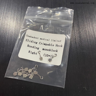 Gancho frisável deslizante ortodôntico dental que liga o monobloco direito