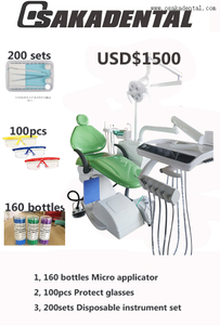Unidade de cadeira odontológica com produtos descartáveis
