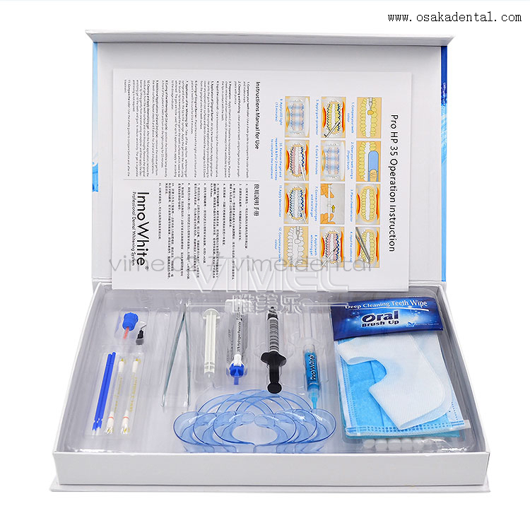 Kit de clareamento odontológico de material dental que foi misturado