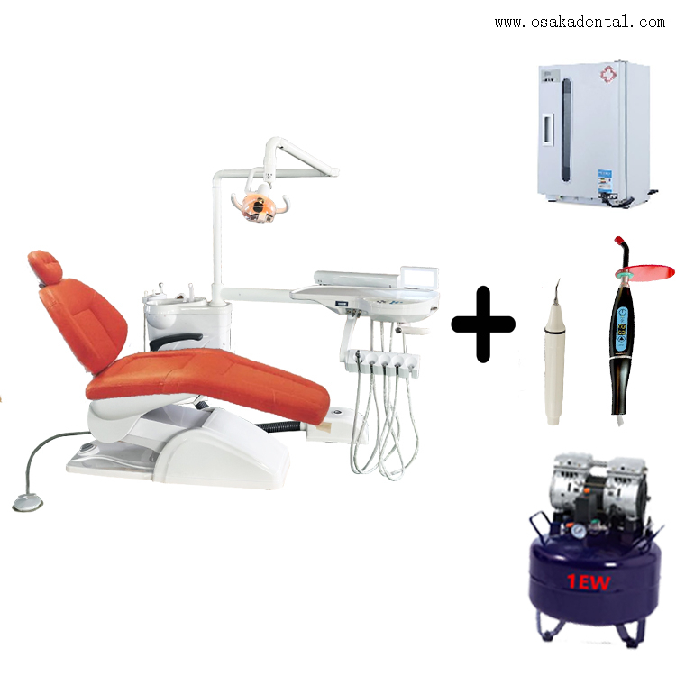 Cadeira odontológica com gabinete uv e compressor de ar odontológico/unidade odontológica com gabinete esterilizado uv dental e compressor de ar odontológico