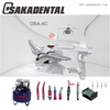 Cadeira odontológica com compressor de ar dental e peça de mão dental e escalador de led dental e luz de cura dental