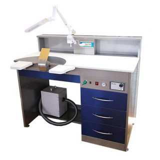 Gabinete de aço inoxidável Estação de trabalho odontológica para uma única pessoa com mesa de acrílico e vácuo de ar