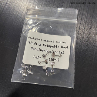 Colagem de gancho frisável deslizante ortodôntico dental-horizontal