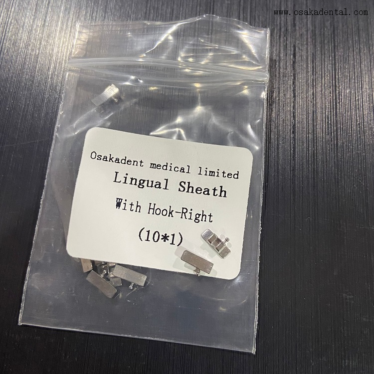 Bainha Lingual Ortodôntica Dentária com Gancho Direita