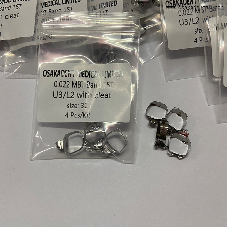Acessórios ortodônticos dentários Banda molar dentária com presilha