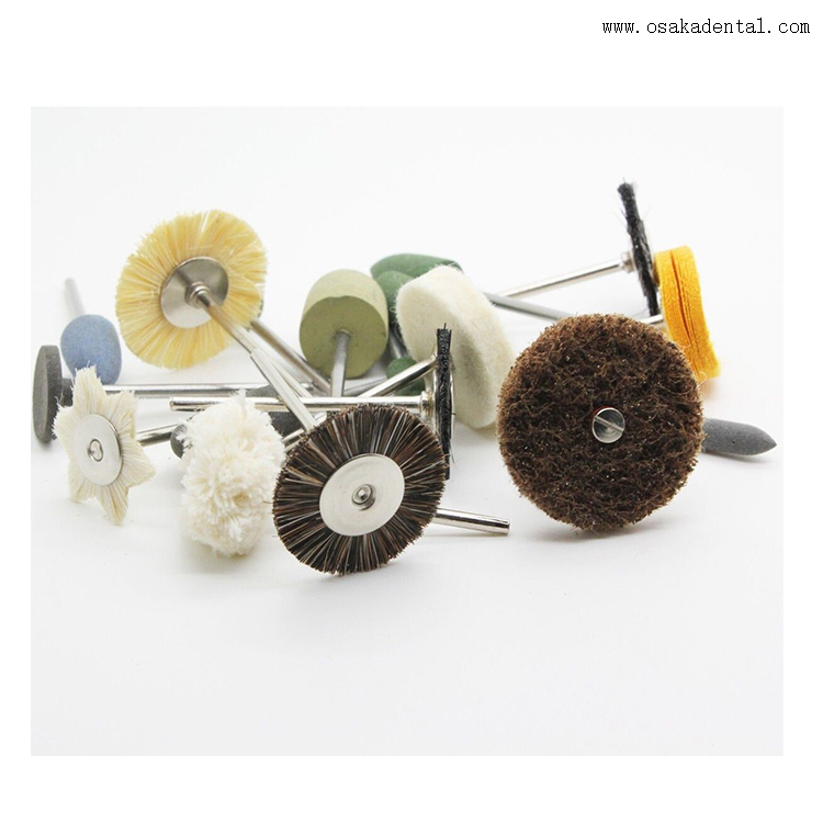 Escovas pequenas para polimento dentário com cabo