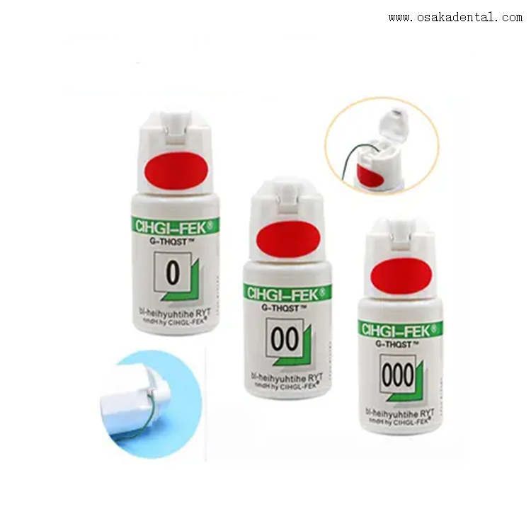 Cabo de retração dentária de consumíveis odontológicos com tamanho diferente