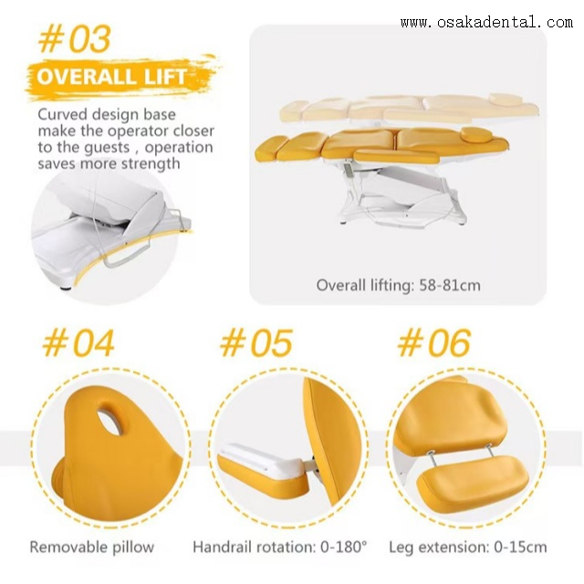 Cadeira de exame médico cama e cadeira de spa de beleza facial