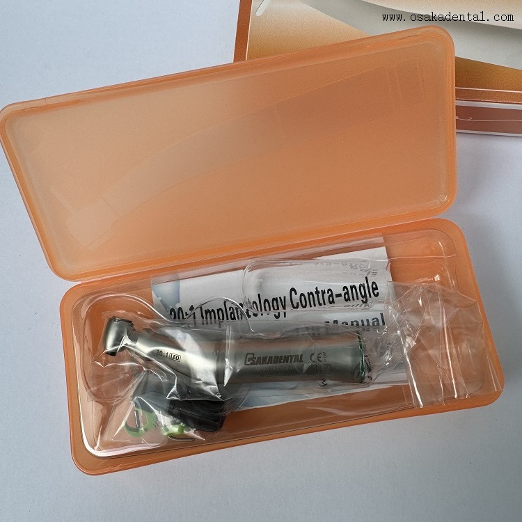 LED de aço inoxidável contra ângulo de implante dentário 20:1