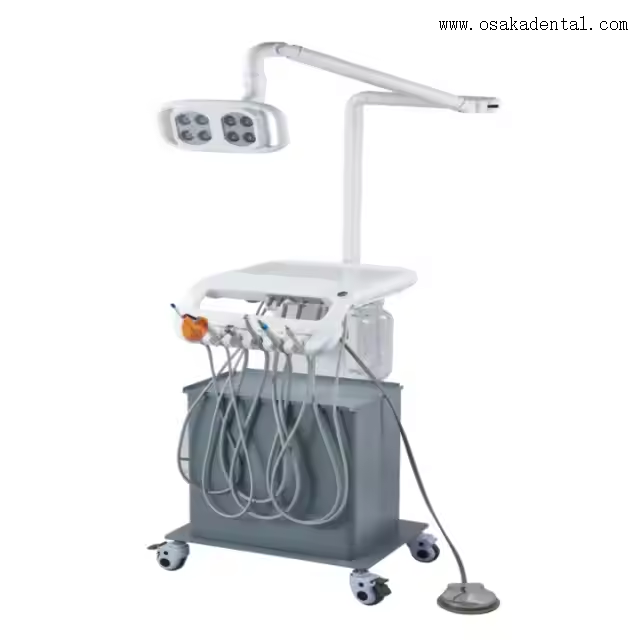Unidade dentária portátil com compressor e lâmpada LED de 8 lâmpadas