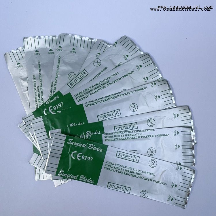 Lâmina cirúrgica dentária de aço inoxidável 100 unidades/caixa OSA-L088