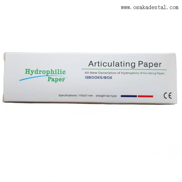 Papel articulado dental (vermelho / azul / vermelho e azul) para articulação