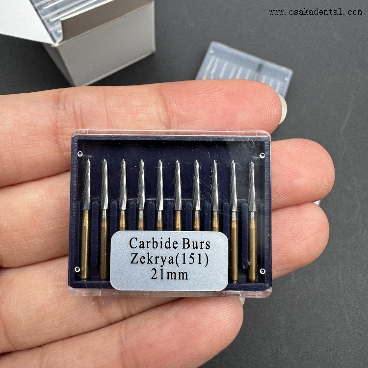 Dental FG Golden Titanium Zekrya Carboneto Burs 10 pçs/caixa