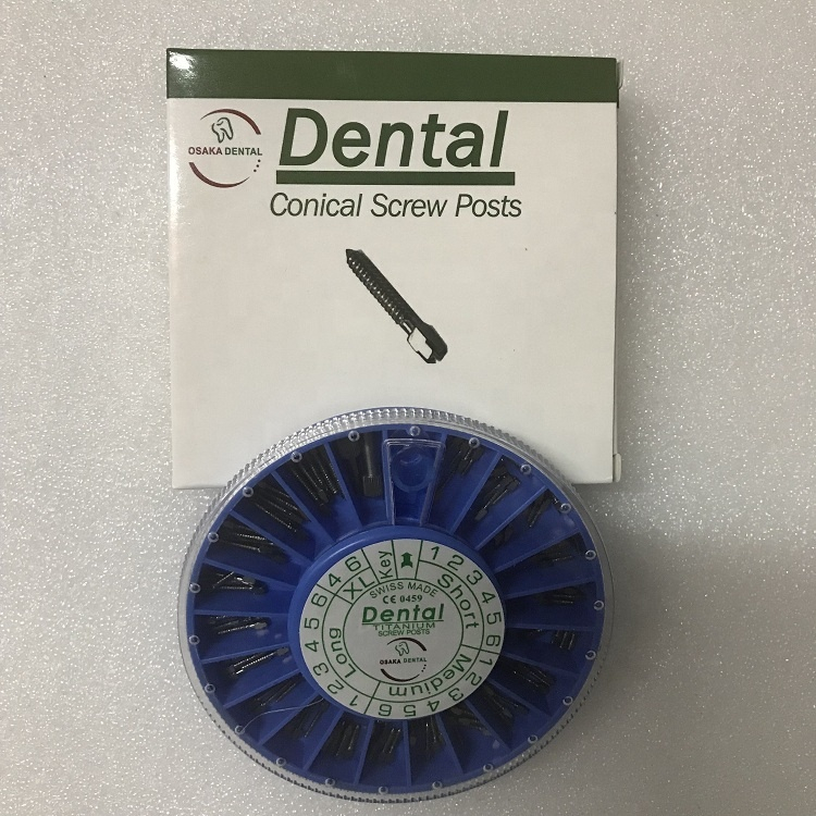 Osakadent Titanium / Aço inoxidável / Parafuso banhado a ouro Poste 120 unidades / pacote