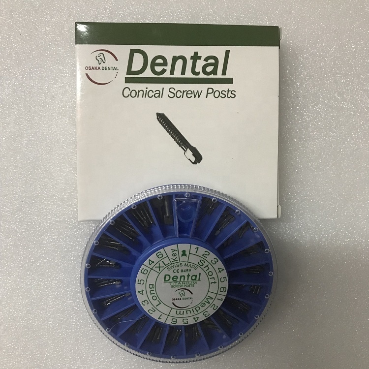 Osakadent Titanium / Aço inoxidável / Parafuso banhado a ouro Poste 120 unidades / pacote