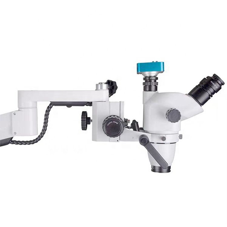 Microscópio dental do equipamento dental com câmera instala na unidade dental