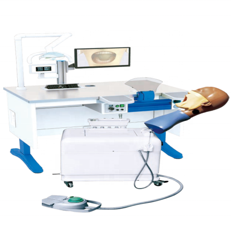 Um sistema de treinamento de simulação dentária com manequim dental com torso
